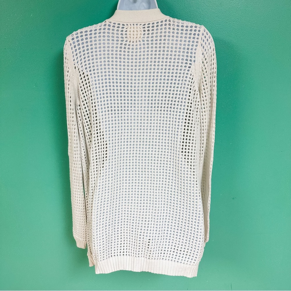 Francesca’s Harper Heritage White Open Knit Cardigan Sweater Womens Size M - Picture 5 of 7